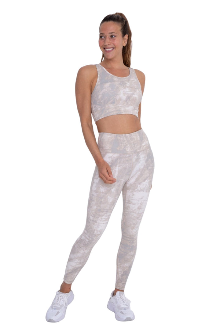 Mono B Concrete Key Hole Bra Top AT1262 - Yellow Cement - Front Full View