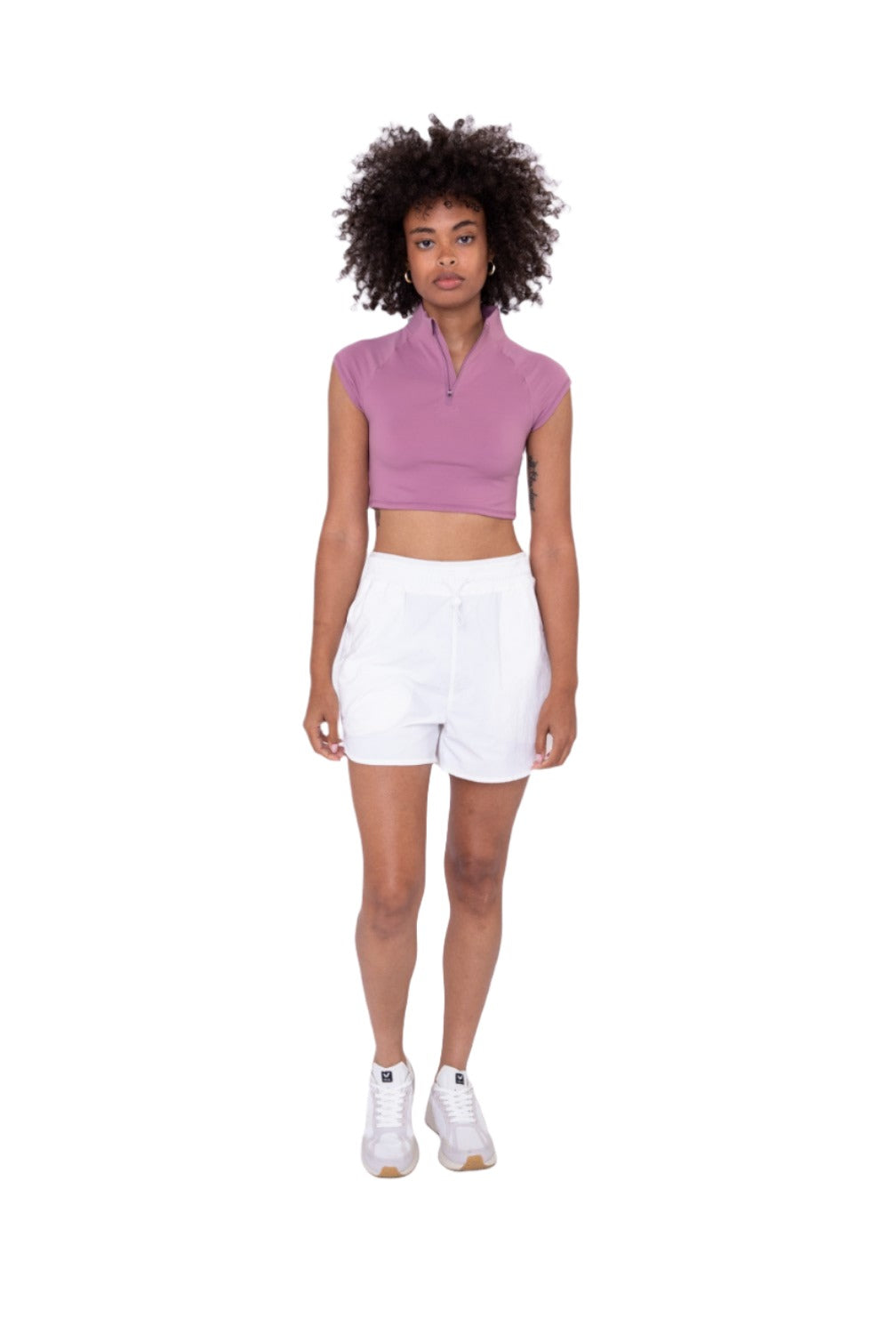 Mono B Toggle Drawstring Shorts AP7043 - White - Front Full View