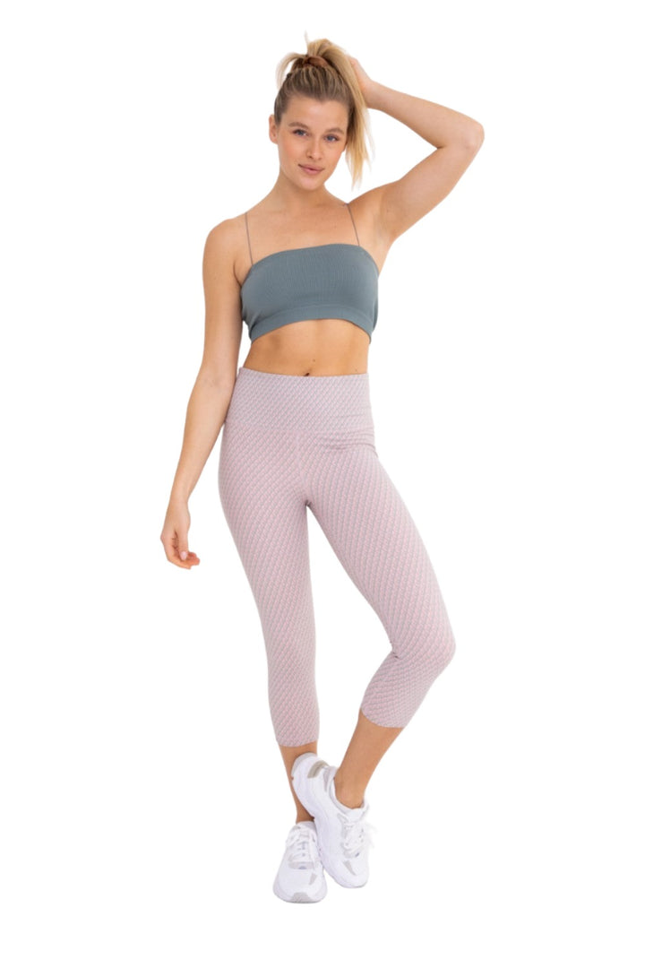 Mono B Geo Spiral High-Waist Capri APH-A08117 - Blossom - Front Full View