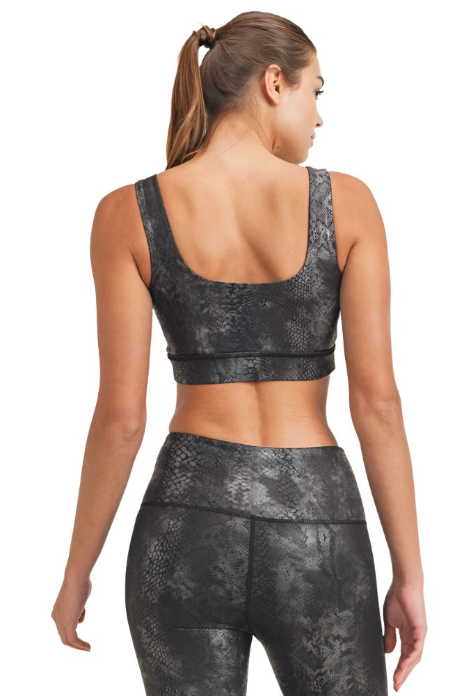 Mono B Snake Foil Print Bra AT3009 - Grey Foil - Back View