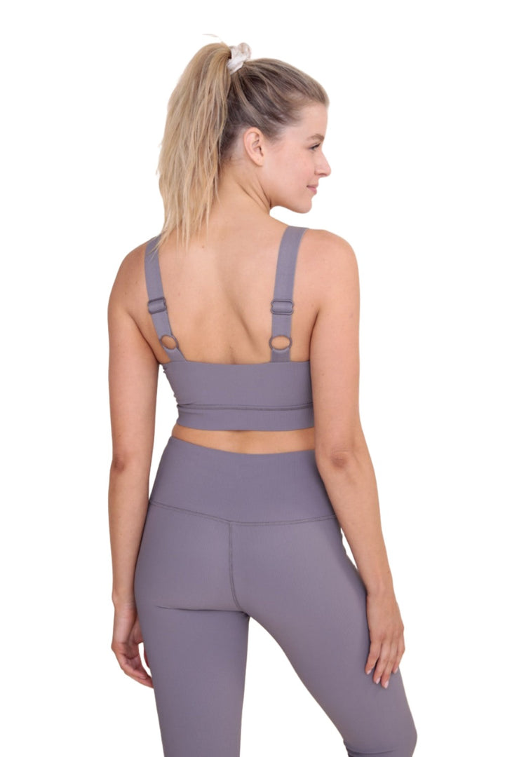 Mono B Ribbed Thick Strap Bra AT3092 and Plus - Arcane - Back View