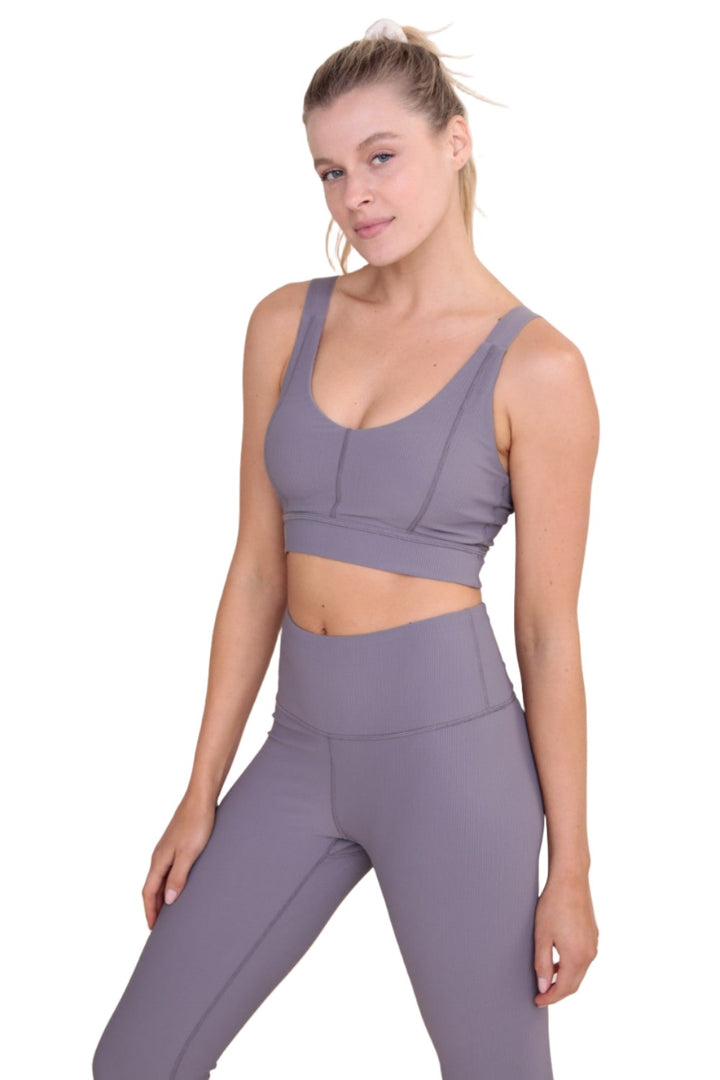 Mono B Ribbed Thick Strap Bra AT3092 and Plus - Arcane - Front View