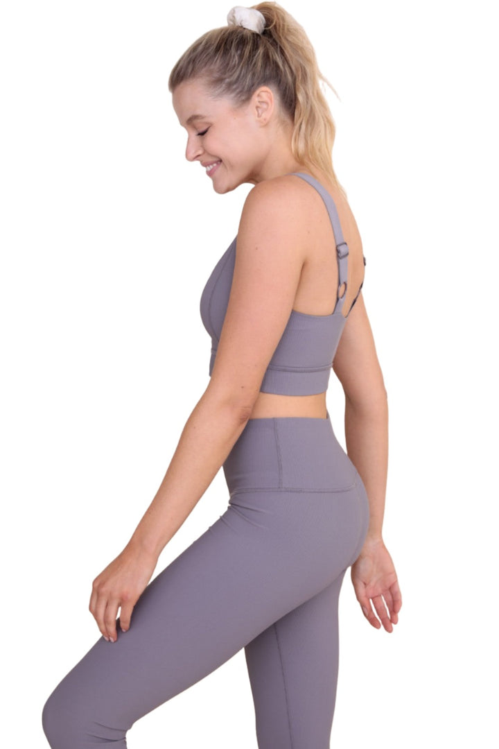 Mono B Ribbed Thick Strap Bra AT3092 and Plus - Arcane - Side View