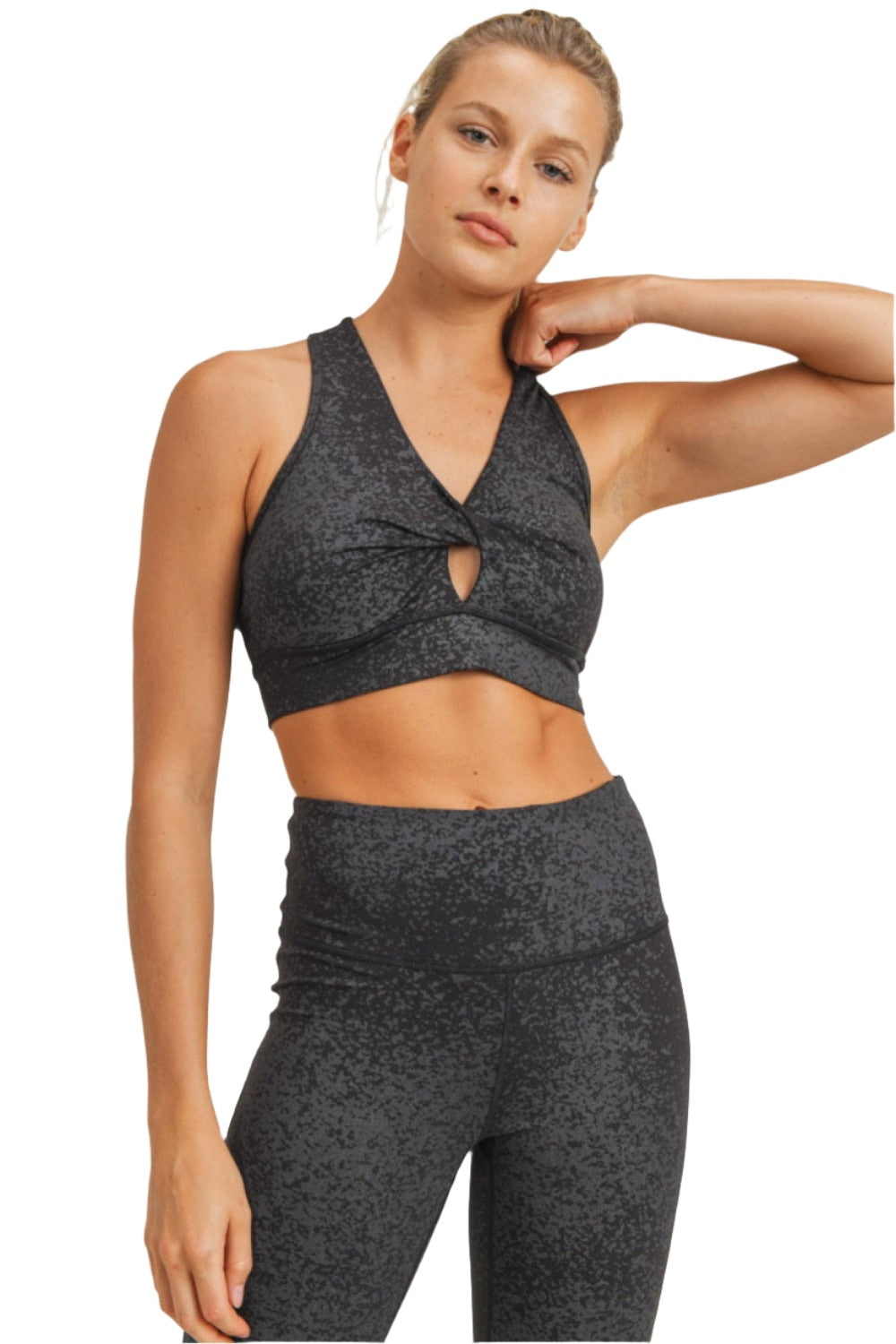 Mono B Twisted Front Bra Foil Print and Plus - Foil Print - Front View