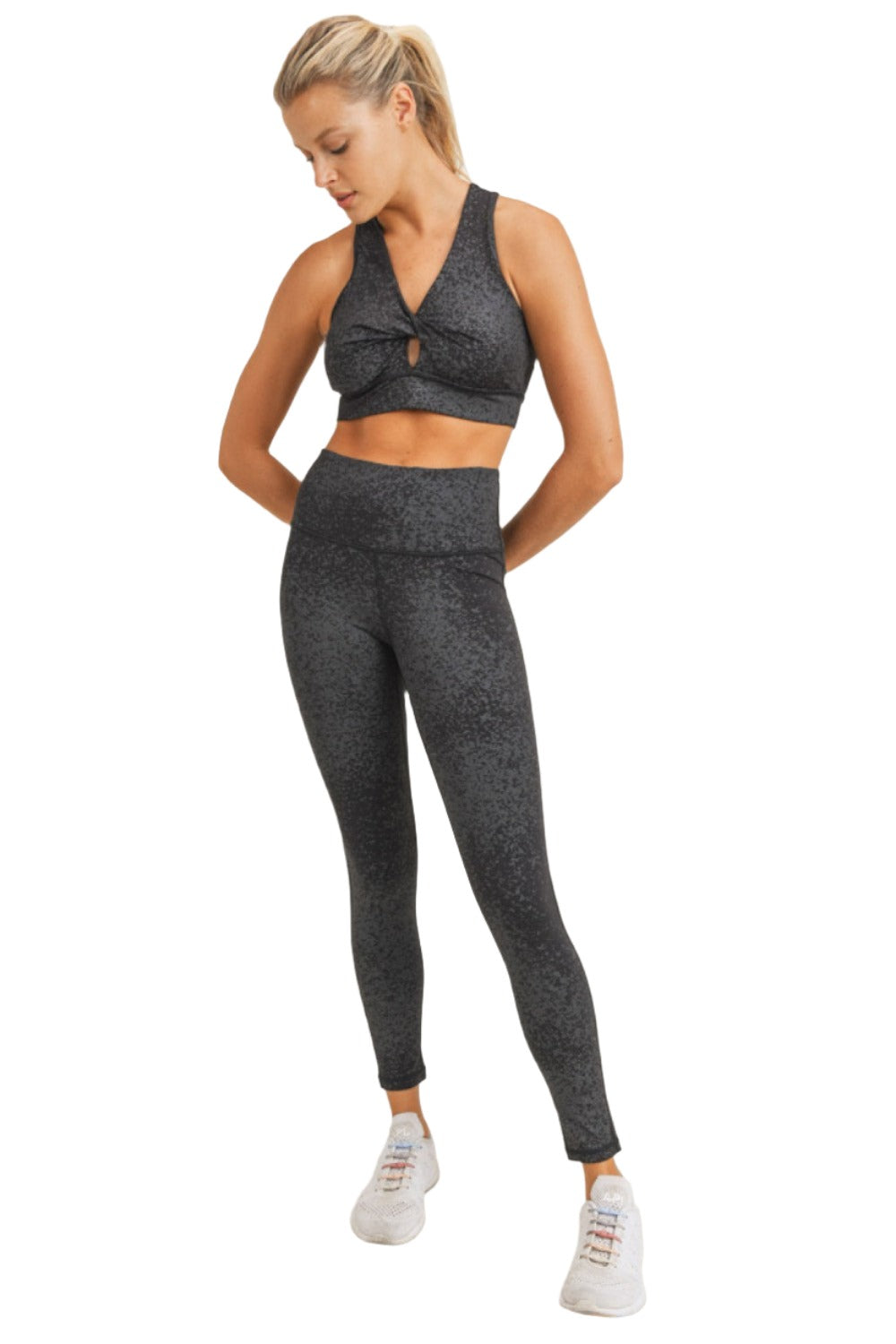 Mono B Twisted Front Bra Foil Print and Plus - Foil Print - Front Full View