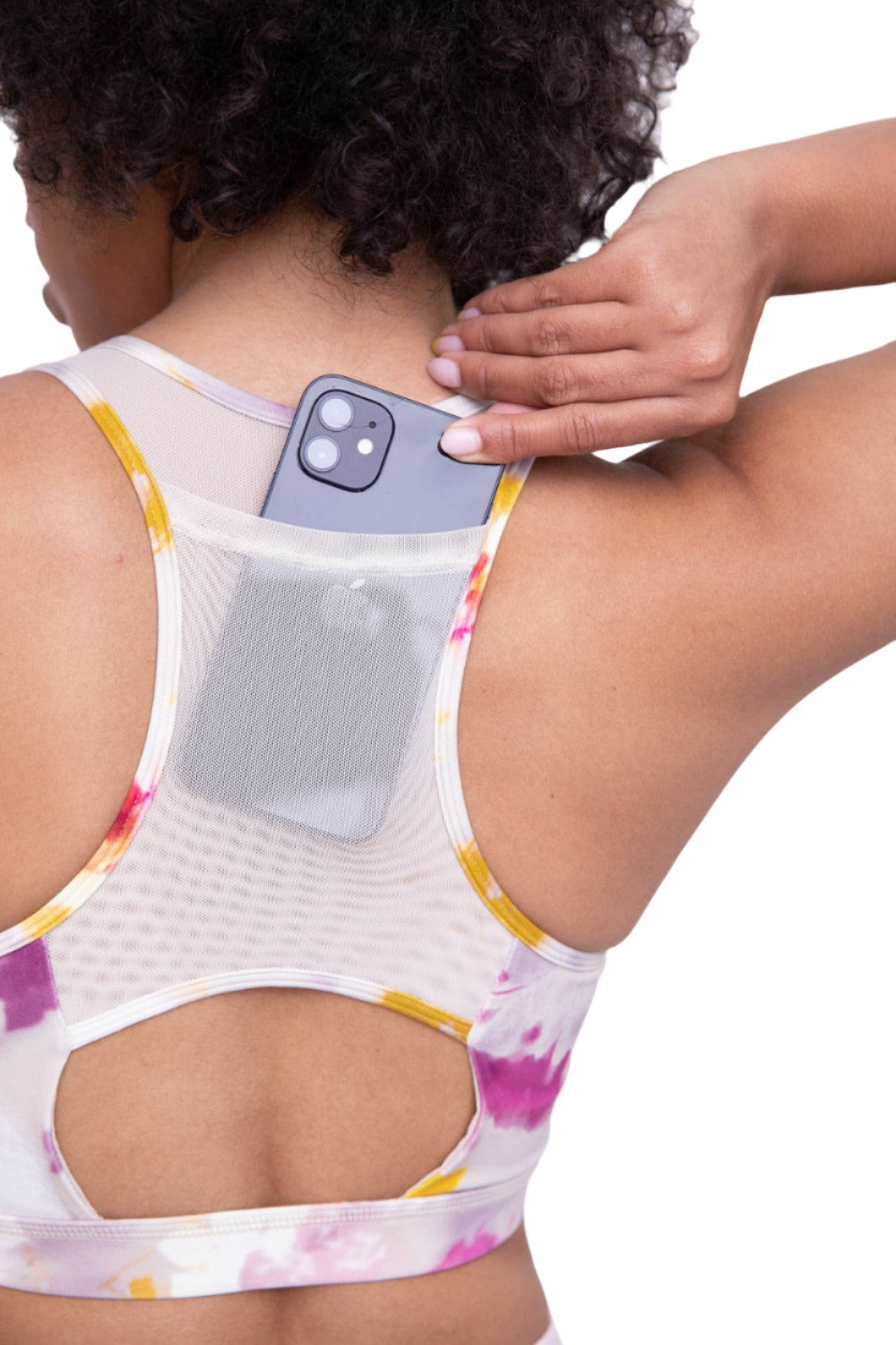 Mono B Watercolor Floral Sports Bra AT3106 - Roses - Rear View