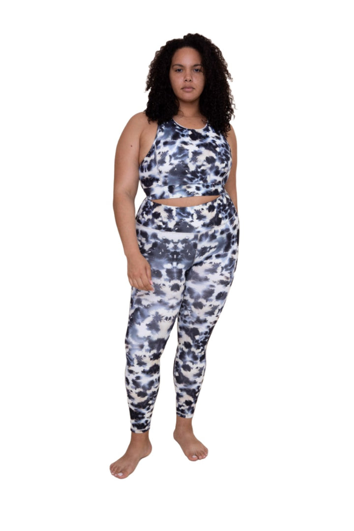 Mono B Inkblot High Waist Leggings APH3109 and Plus - Inkblot - Front View