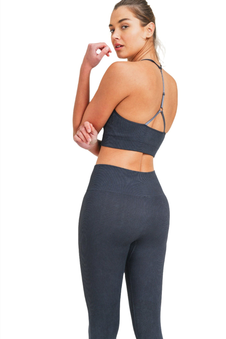 Mono B Suspension Bra Top AT3112 - Black - Back View