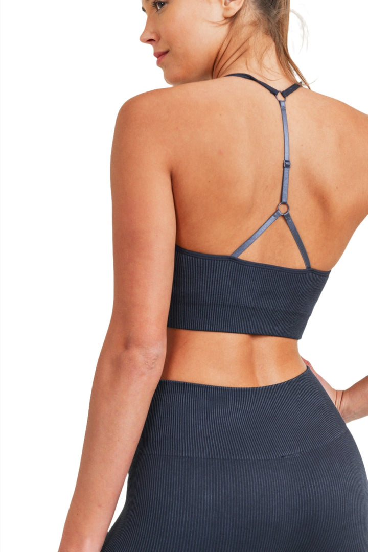 Mono B Suspension Bra Top AT3112 - Black - Back Rear View