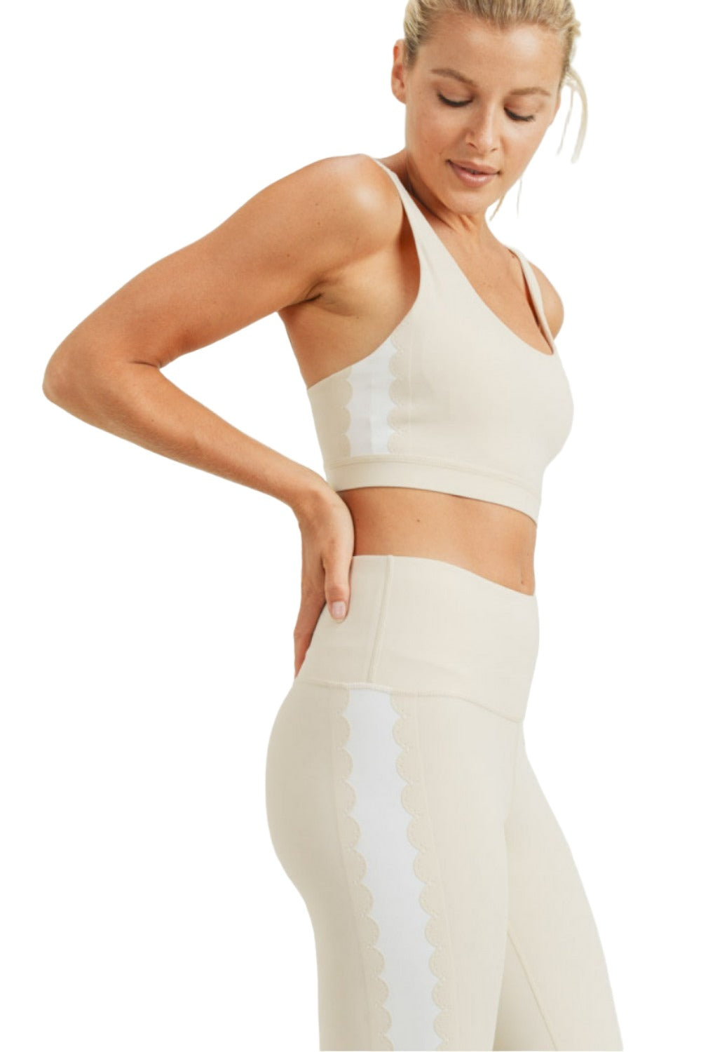 Mono B Art Deco Laser Cut Bra Top AT8010 - Natural - Rear View