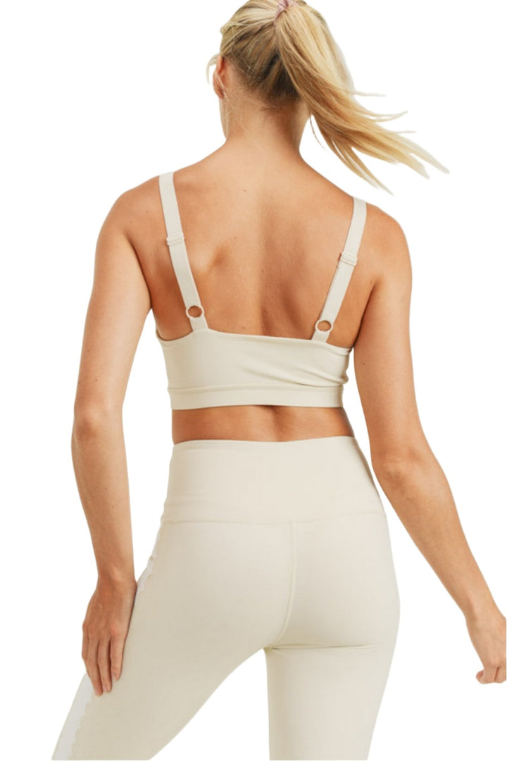 Mono B Art Deco Laser Cut Bra Top AT8010 - Natural - Back View