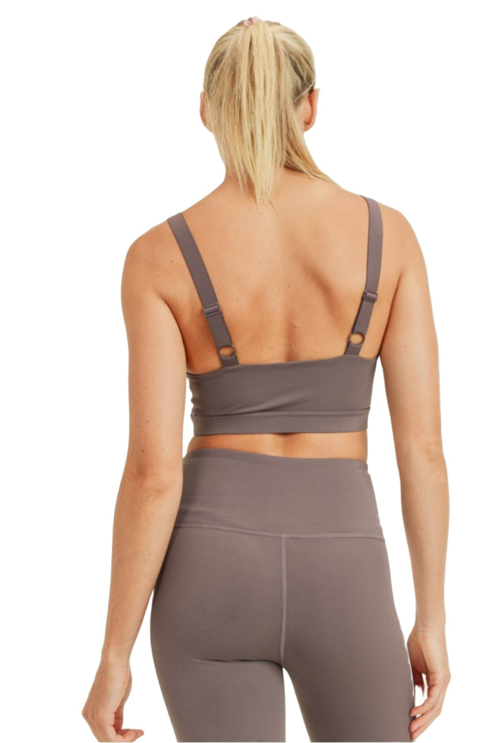 Mono B Art Deco Laser Cut Bra Top AT8010 - Peppercorn - Back View