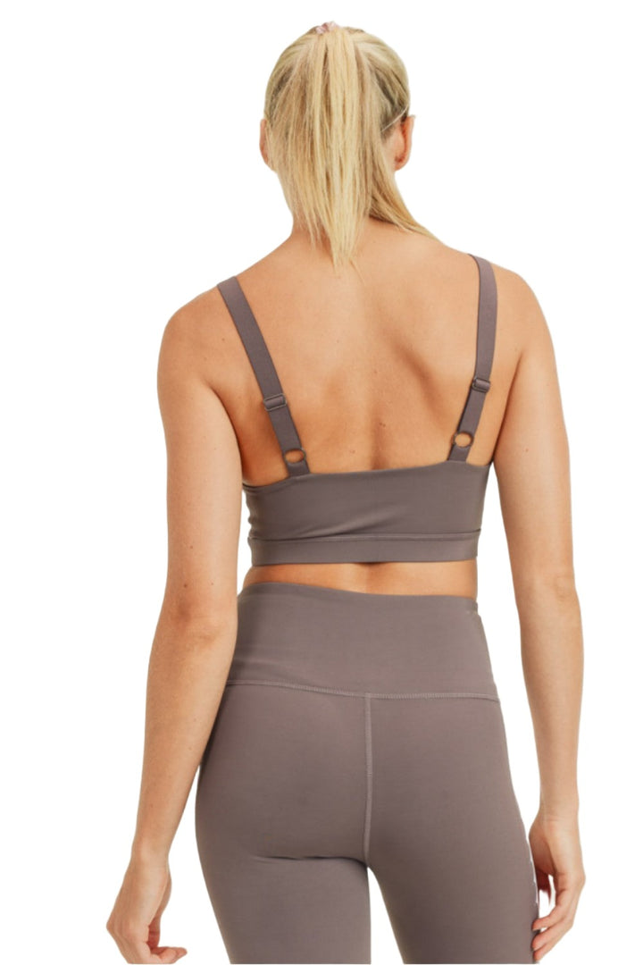 Mono B Art Deco Laser Cut Bra Top AT8010 - Peppercorn - Back View