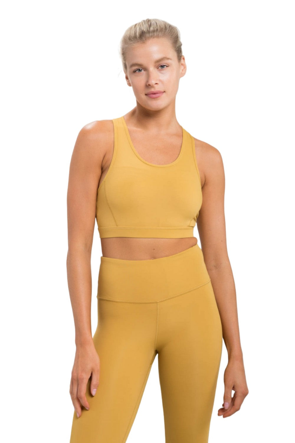 Mono B Essential Double Strap Bra AT8027 and Plus - Honey Mustard - Front View