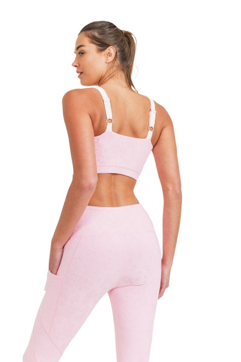 Mono B Textured Split Sports Bra AT8069