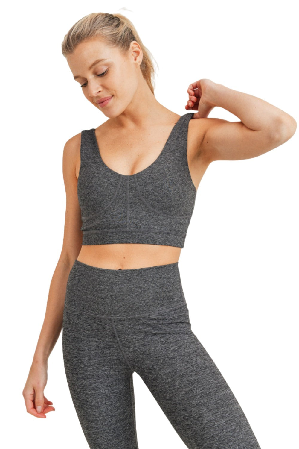 Mono B Strappy Corset Bra AT8102 - Grey - Front View