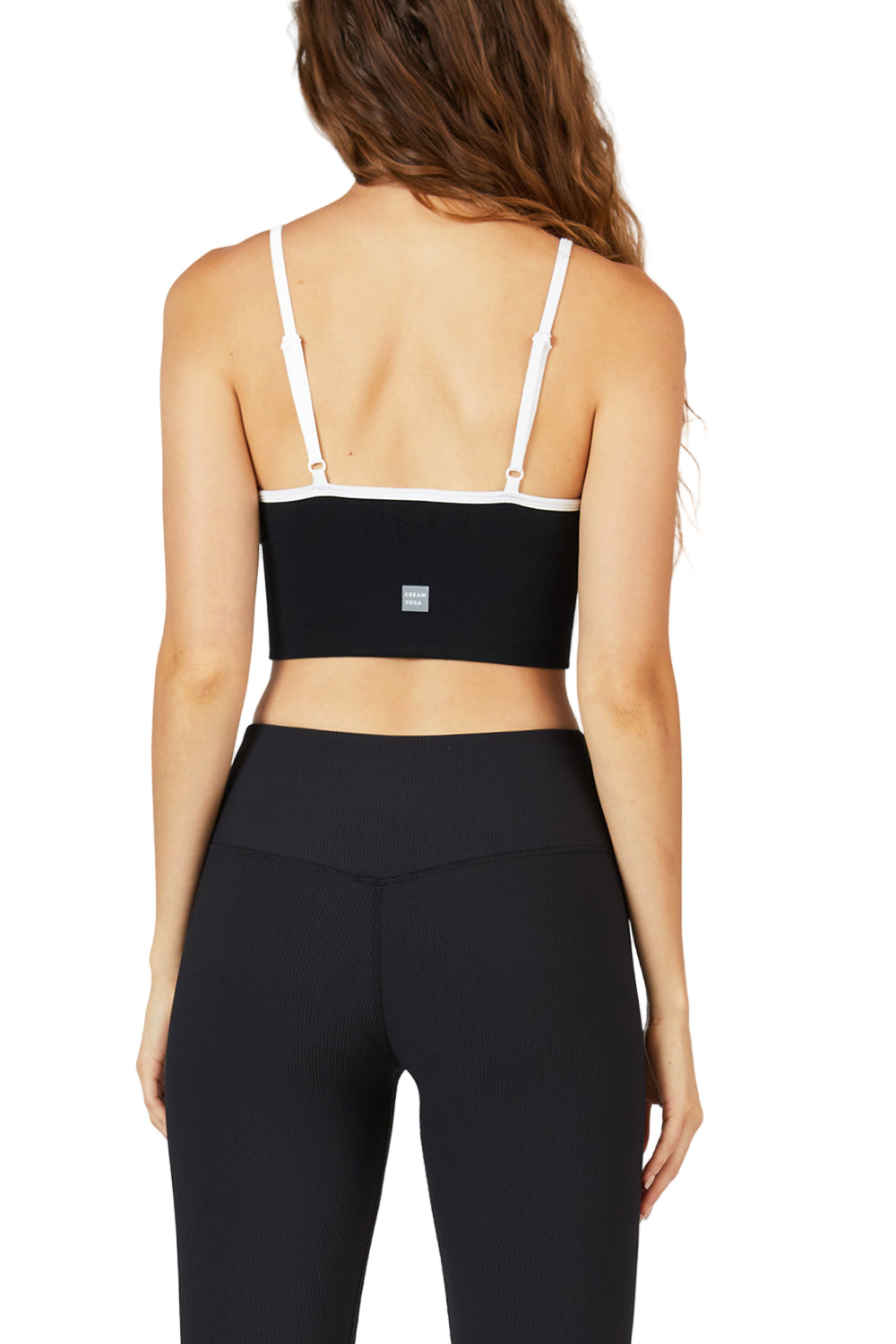 Cream Yoga Ava bralette - Black - Back View