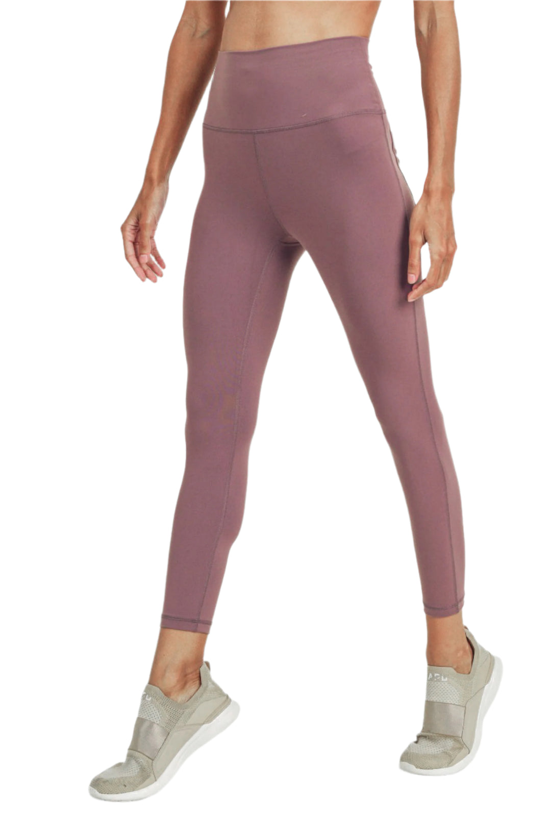 Mono B High Waist Back Pocket Legging - Bark - Side View