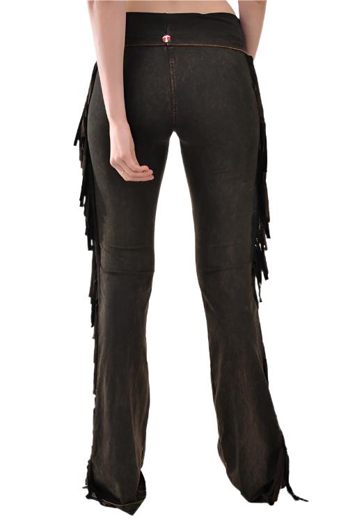 T-Party Fold Down FRINGE Sides Mineral Washed Yoga Pants CJ71397