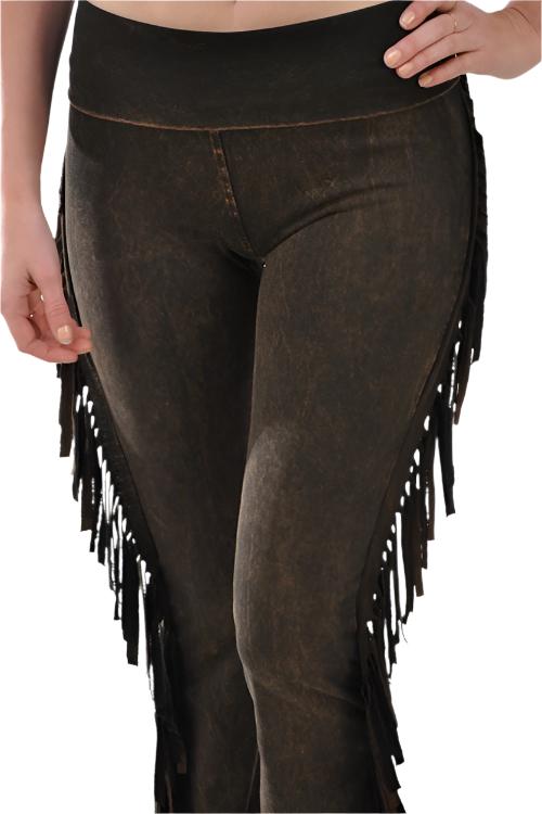 T-Party Fold Down FRINGE Sides Mineral Washed Yoga Pants CJ71397
