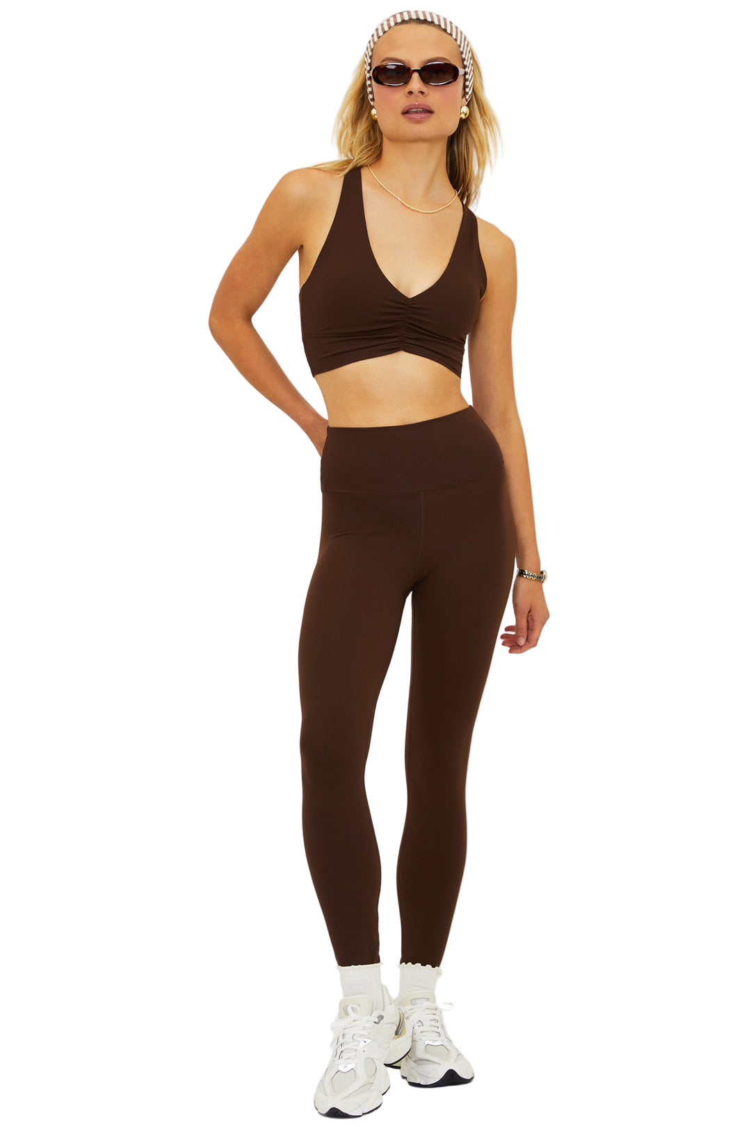 Beach Riot Piper Legging - Chestnut Matte - Front Full View
