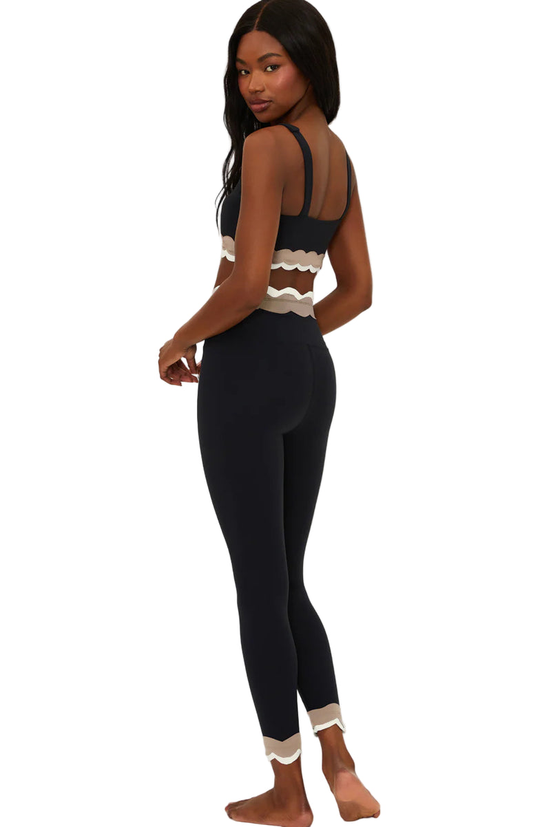 Beach Riot Stacy 7/8 Mystic color block legging with scalloped waist