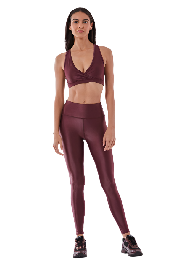 Noli Liquid Legging - Dark Cherry - Front Full View