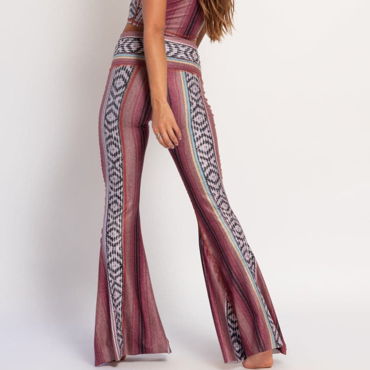 Border Towns Red Long Bell Bottom