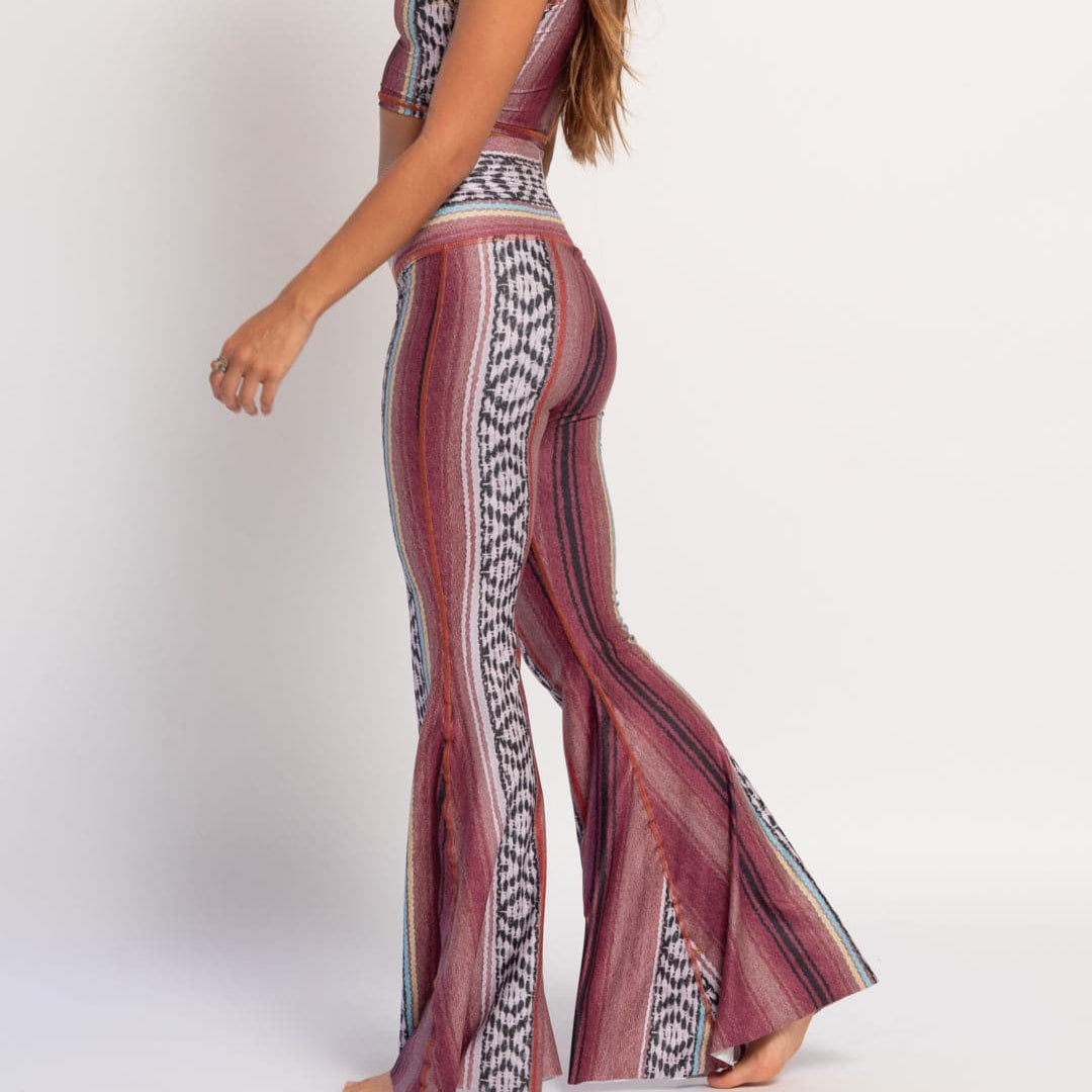 Border Towns Red Long Bell Bottom