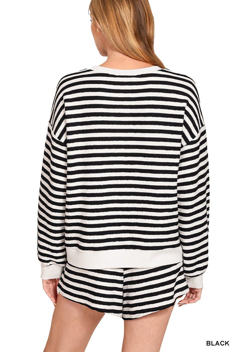 Zenana Stripe Active Short Set CTCP-3512