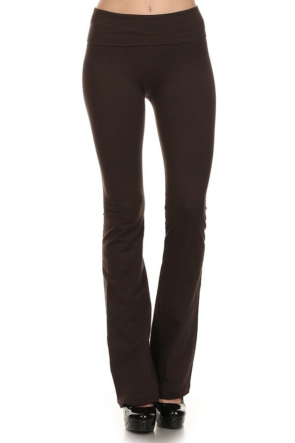 T-Party Fold Over Waist Yoga Pants Fitness Fashions