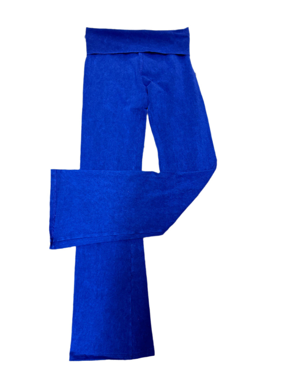 T-Party Fold Over MINERAL WASHED BOOTCUT Yoga Pants CJ7477