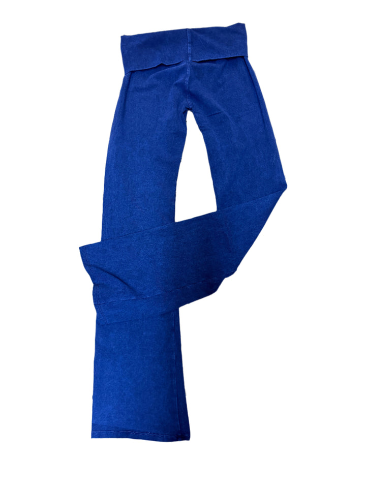 T-Party Fold Over MINERAL WASHED BOOTCUT Yoga Pants CJ7477