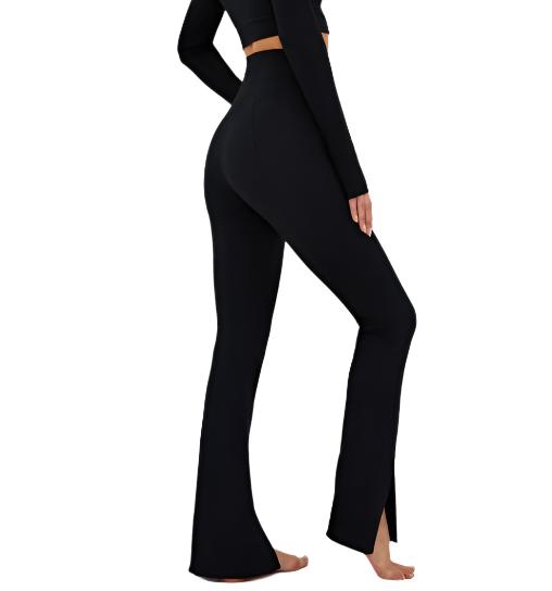 Beach Riot Black Waffle Alana Pant front - Black Waffle - Side View