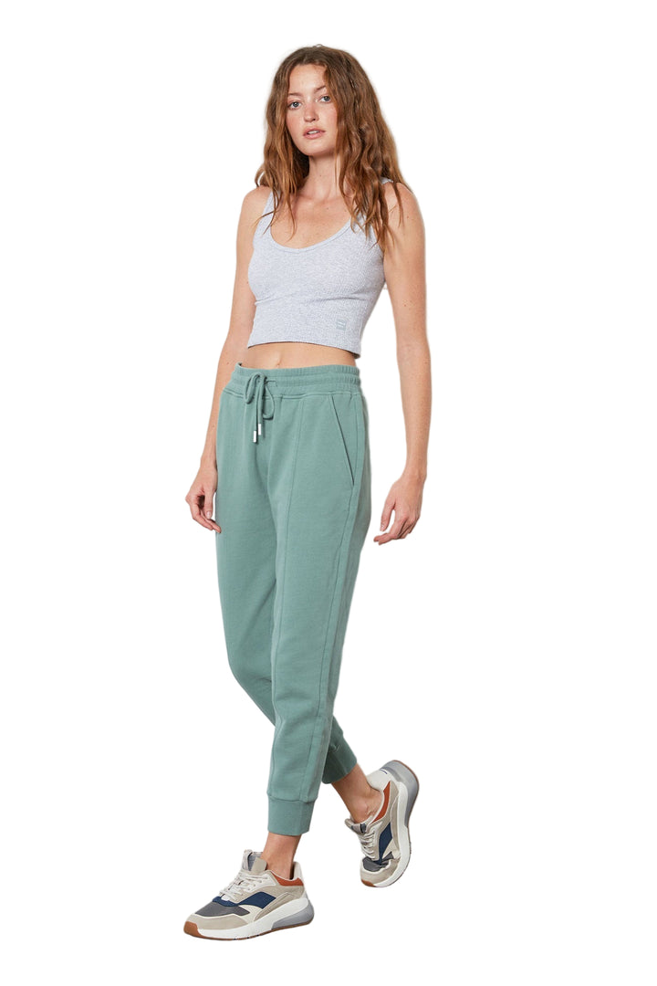 Cream Yoga Cindy tank top - Heather Gray - Full Side View