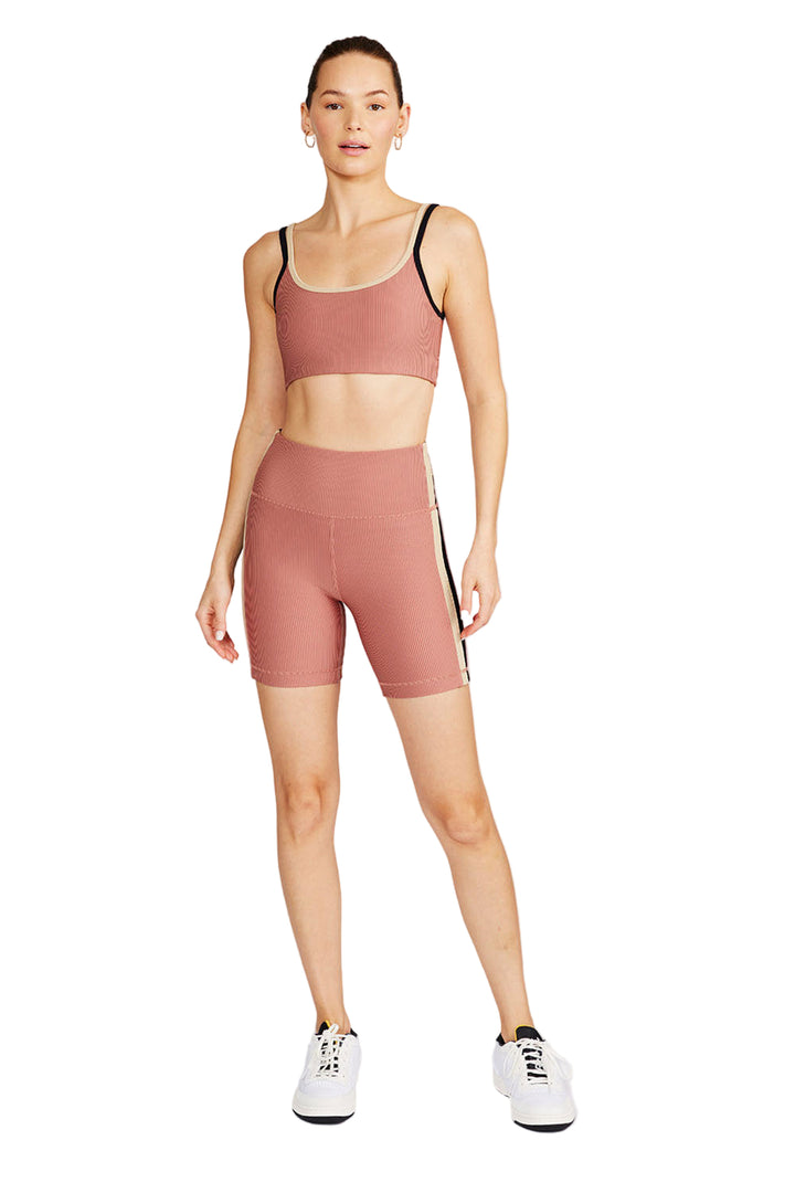 Cream Yoga Drew biker shorts - Dusty Pink - Front Full View