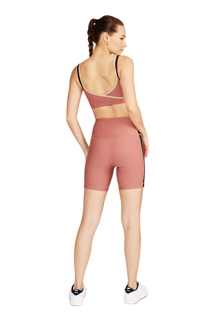 Cream Yoga Drew biker shorts - Dusty Pink - Back Full View
