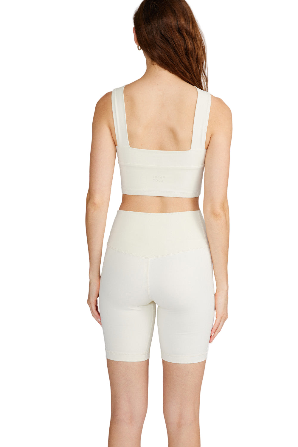 Cream Yoga Drew biker shorts - Cream - Back View