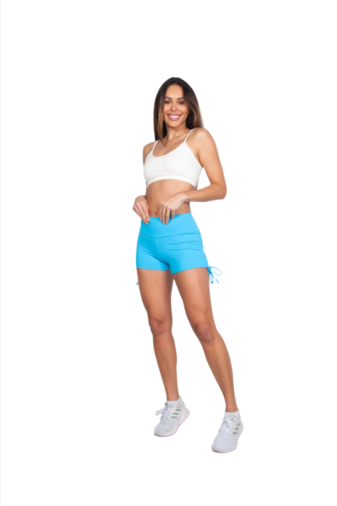 Bia Brazil Activewear Side Tie Shorts - Turquoise - Front Full View