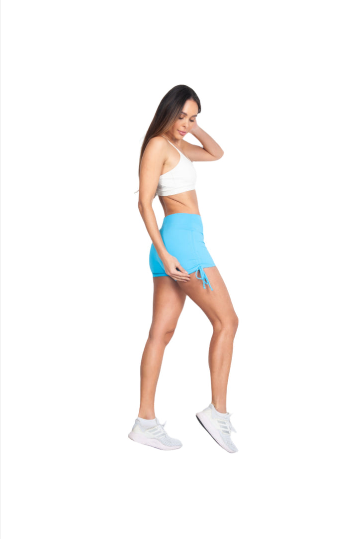 Bia Brazil Activewear Side Tie Shorts - Turquoise - Side Full View