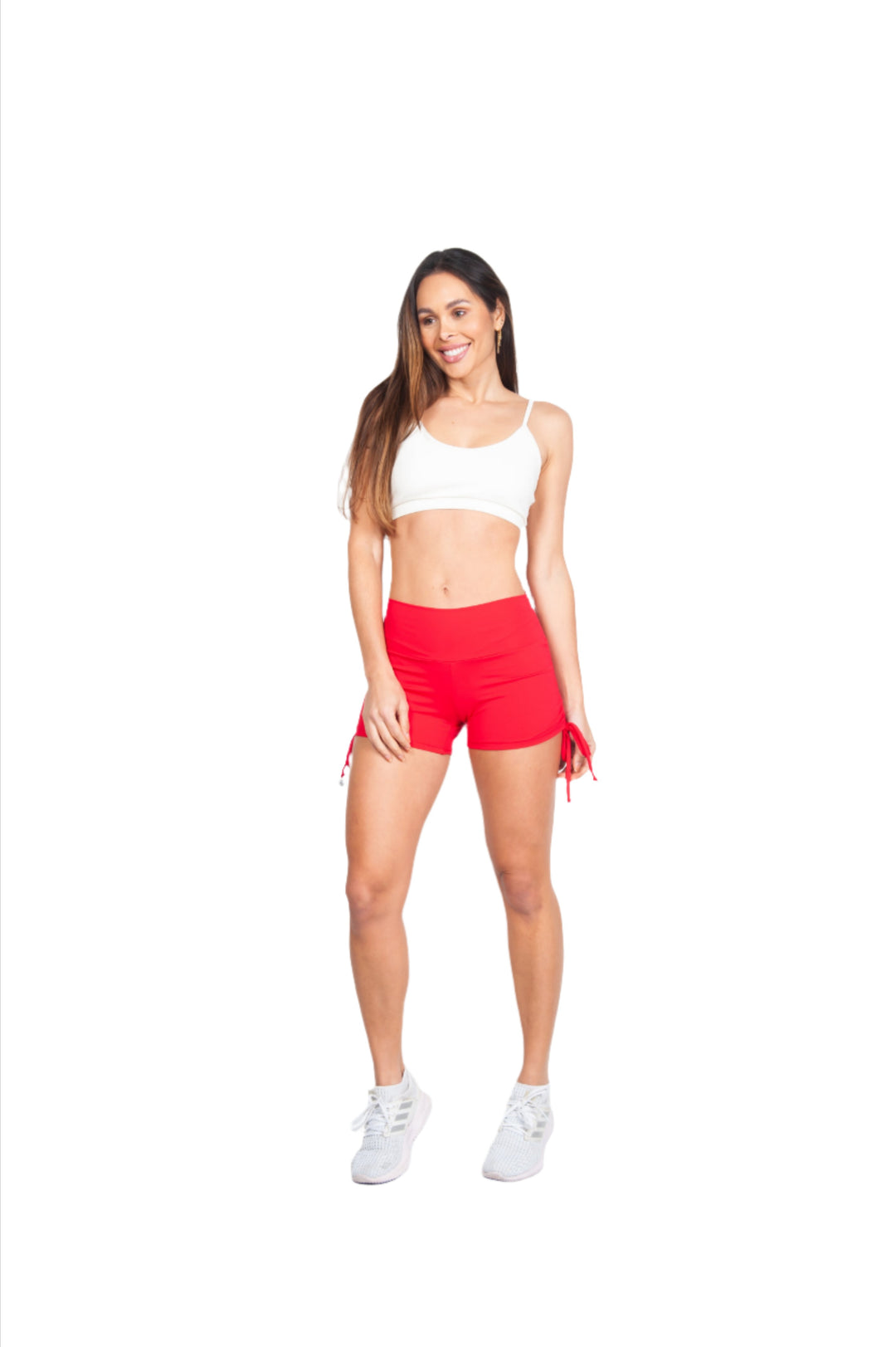 Bia Brazil Activewear Side Tie Shorts - Red - Front Full View
