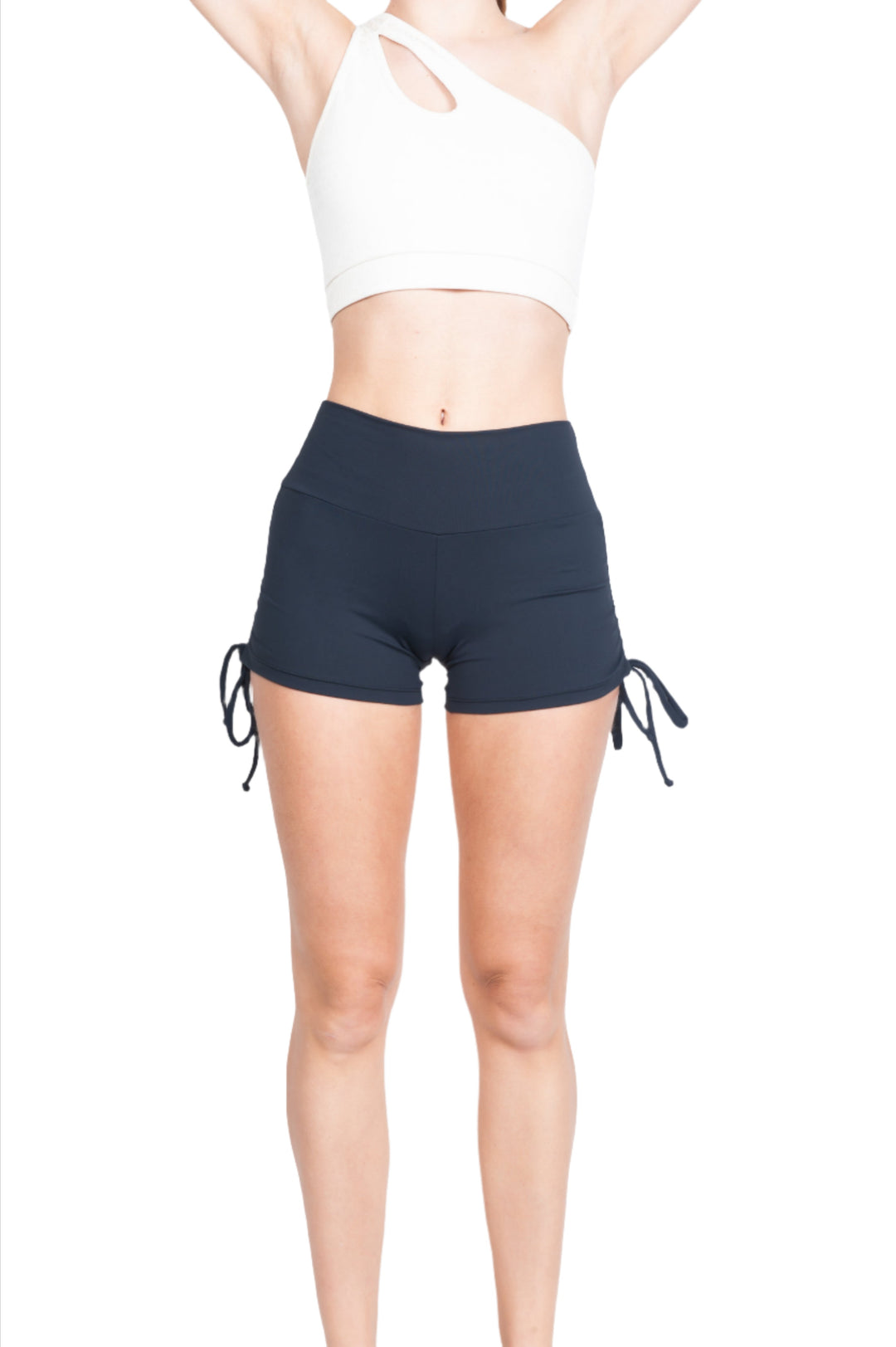 Bia Brazil Activewear Side Tie Shorts - Black - Front View
