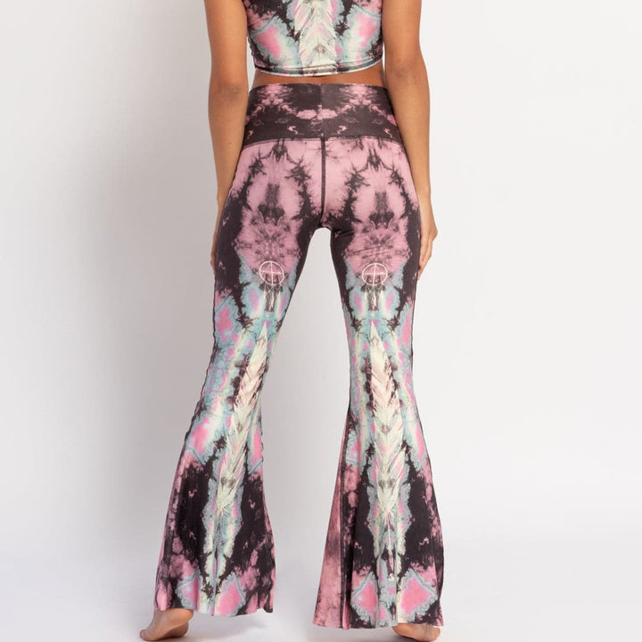 Eagle Feather Pink Crop Bell Bottom