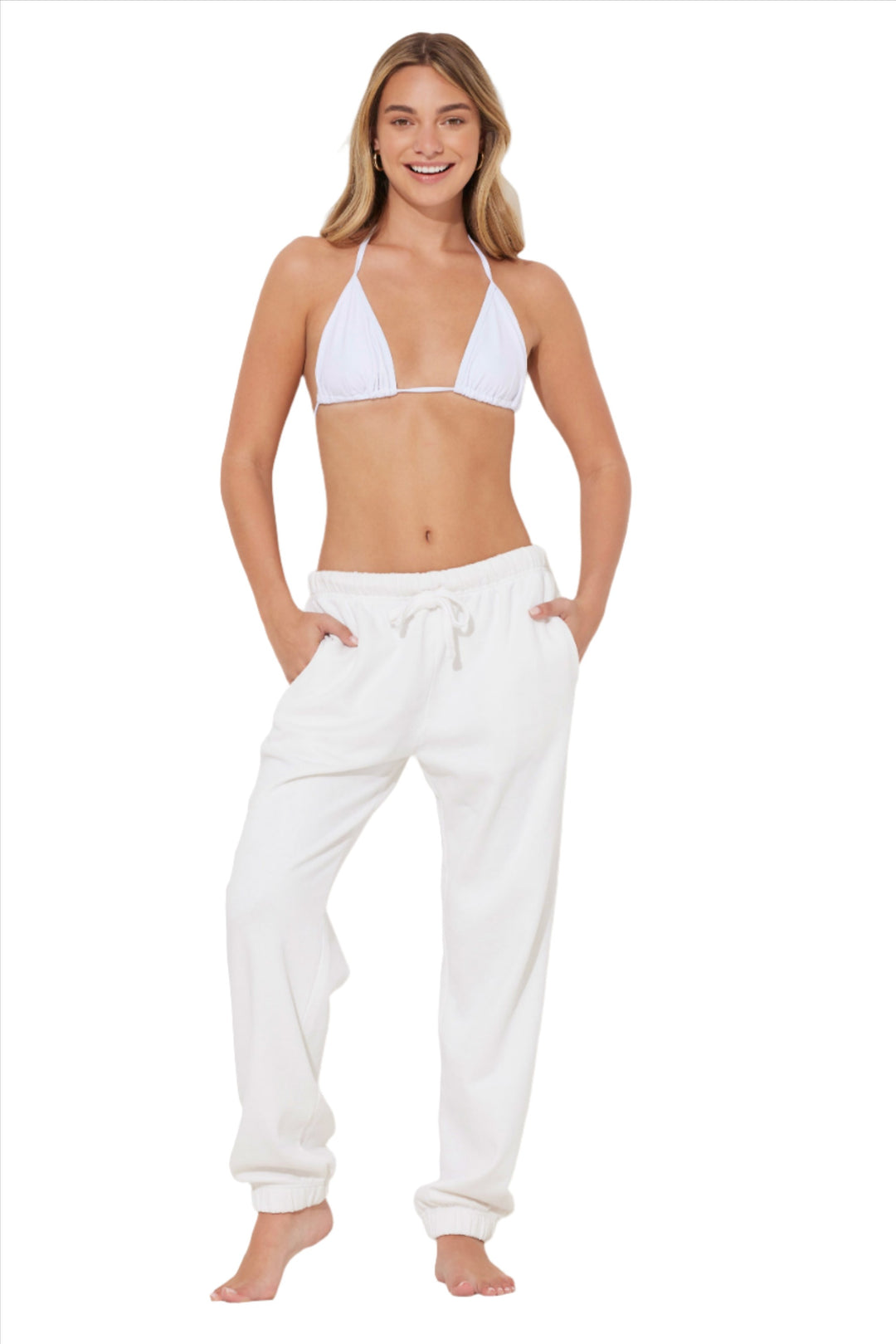 Vintage Havana/Ocean Drive Garment Dyed Jogger F12023 - White - Front Full View