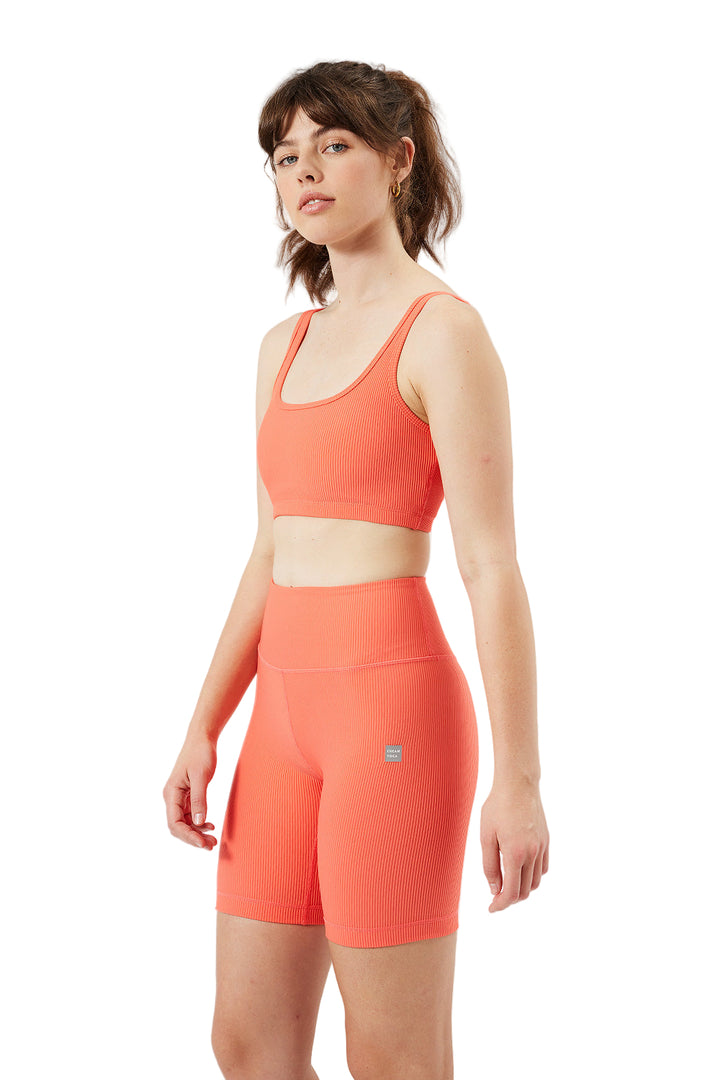 Cream Yoga Harper biker shorts - Pop Orange - Side View