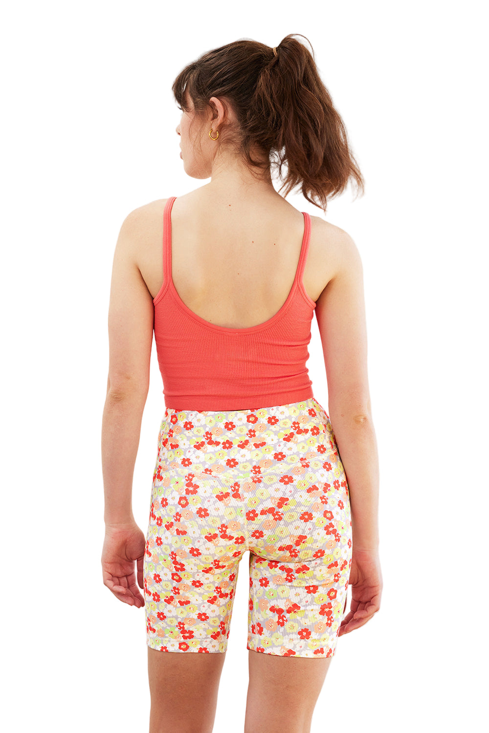 Cream Yoga Harper print biker shorts - Ditsy Floral - Back View