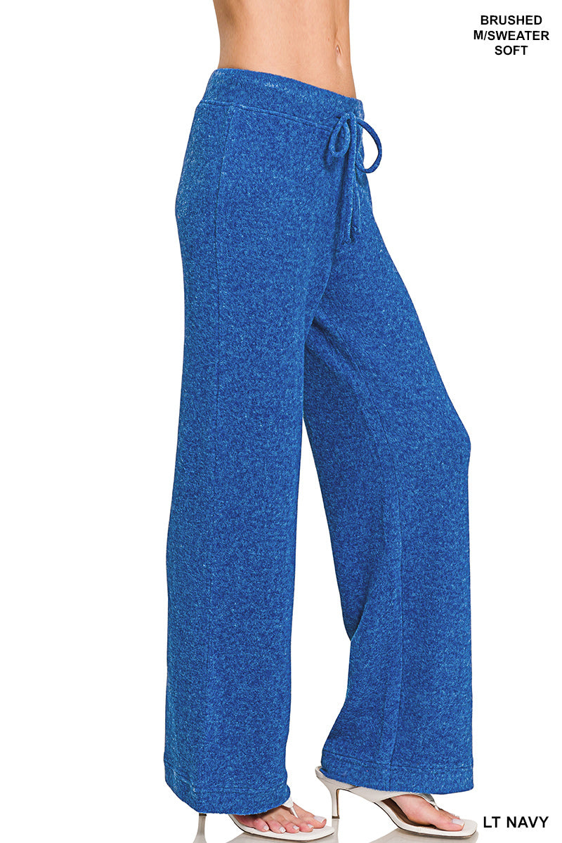 Zenana Fuzzy Hacci  Palazzo Sweat Pant HP-2479Y