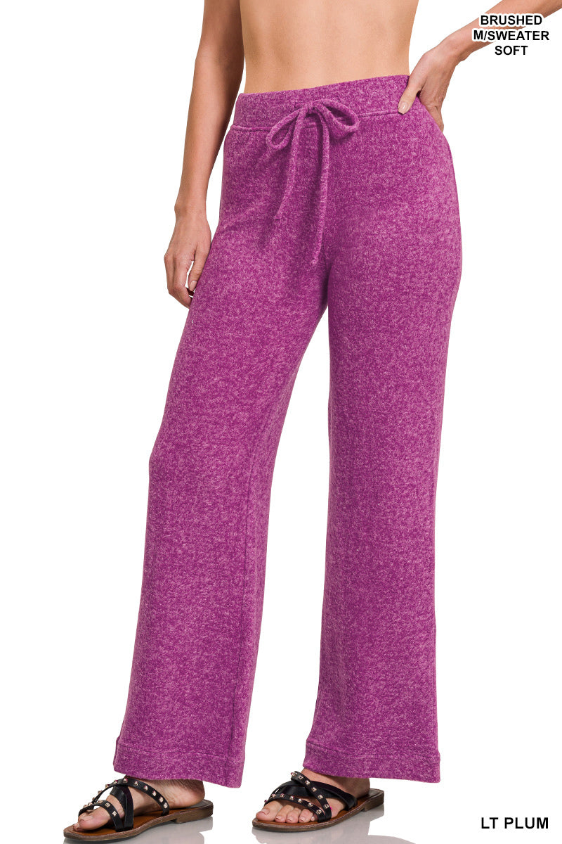 Zenana Fuzzy Hacci  Palazzo Sweat Pant HP-2479Y