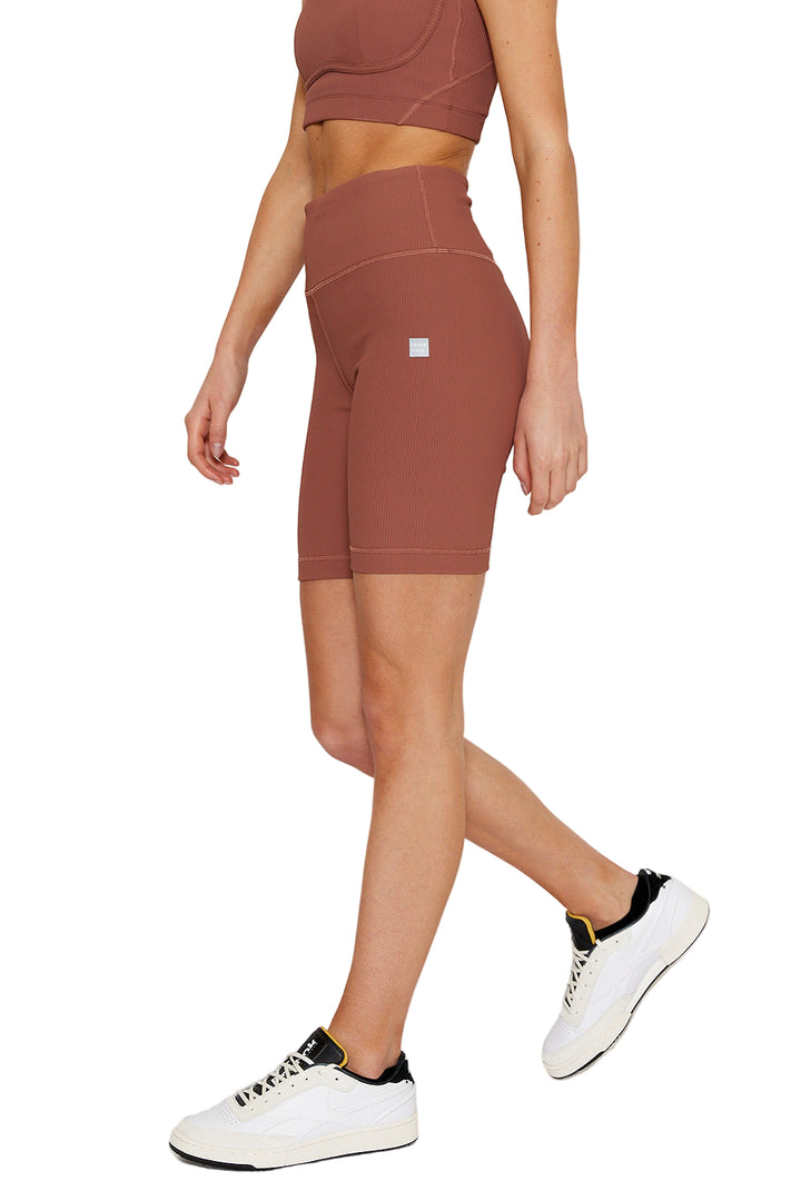 Cream Yoga Harper rose taupe biker shorts - rose taupe - Side View