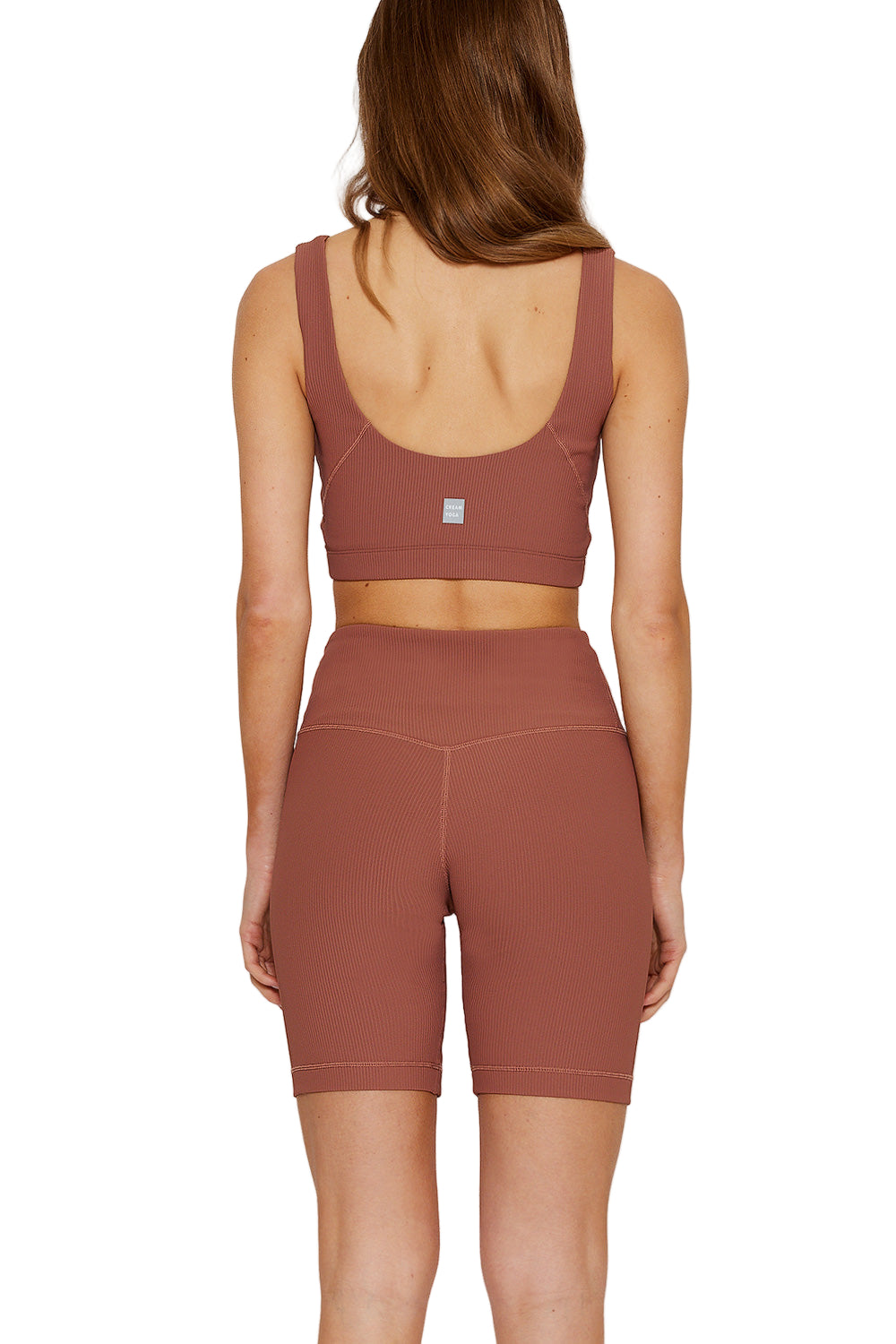 Cream Yoga Harper rose taupe biker shorts - rose taupe - Back View